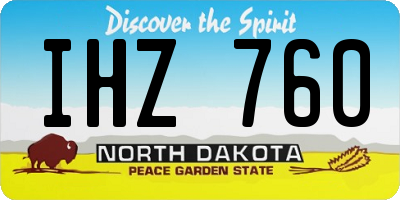 ND license plate IHZ760