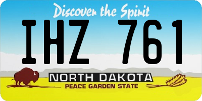 ND license plate IHZ761