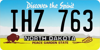 ND license plate IHZ763