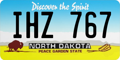 ND license plate IHZ767