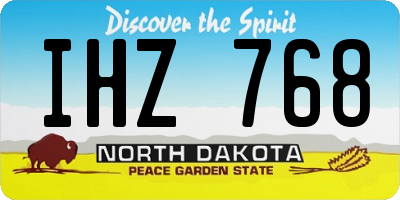 ND license plate IHZ768