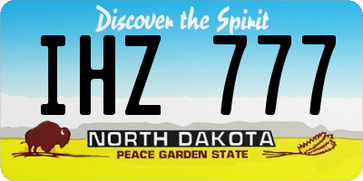ND license plate IHZ777