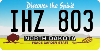 ND license plate IHZ803