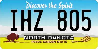 ND license plate IHZ805