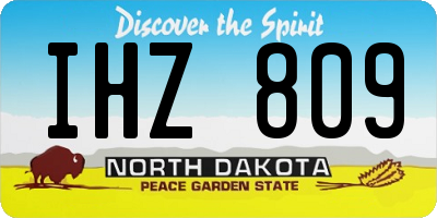 ND license plate IHZ809