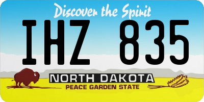 ND license plate IHZ835
