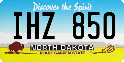 ND license plate IHZ850