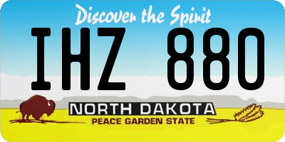 ND license plate IHZ880