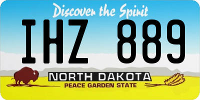 ND license plate IHZ889