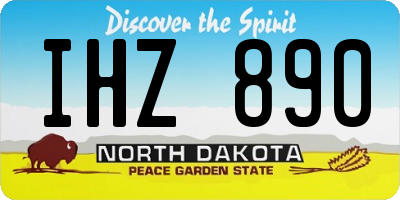 ND license plate IHZ890