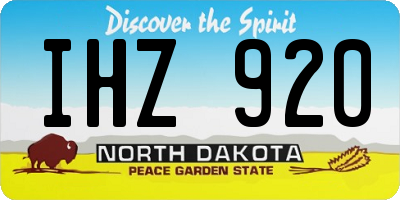 ND license plate IHZ920