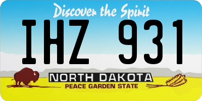 ND license plate IHZ931
