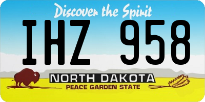 ND license plate IHZ958