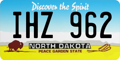 ND license plate IHZ962