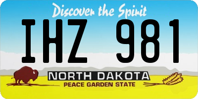 ND license plate IHZ981