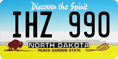 ND license plate IHZ990