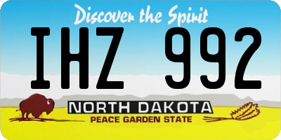 ND license plate IHZ992