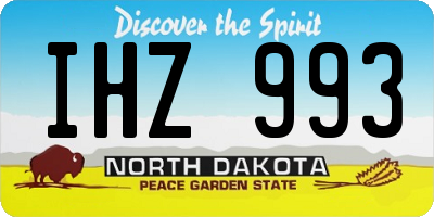 ND license plate IHZ993