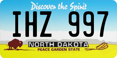 ND license plate IHZ997