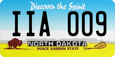 ND license plate IIA009