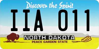 ND license plate IIA011