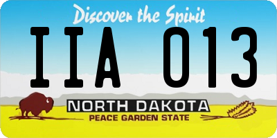 ND license plate IIA013