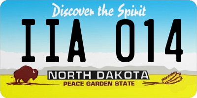 ND license plate IIA014