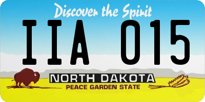 ND license plate IIA015
