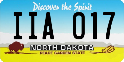 ND license plate IIA017