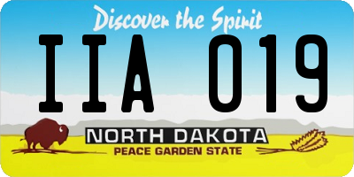 ND license plate IIA019