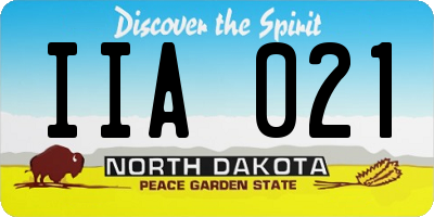 ND license plate IIA021