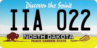 ND license plate IIA022
