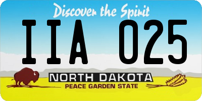 ND license plate IIA025