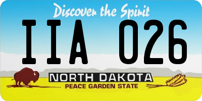 ND license plate IIA026