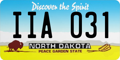 ND license plate IIA031