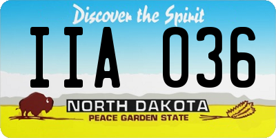 ND license plate IIA036