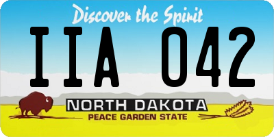 ND license plate IIA042