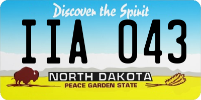 ND license plate IIA043