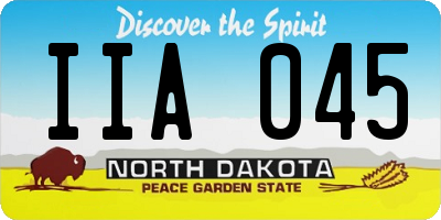ND license plate IIA045