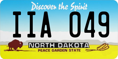 ND license plate IIA049
