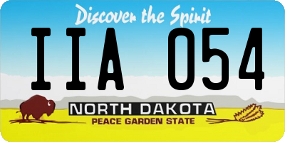 ND license plate IIA054