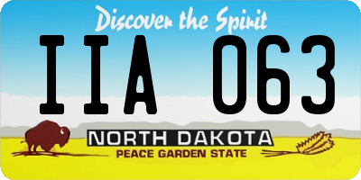 ND license plate IIA063