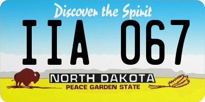 ND license plate IIA067