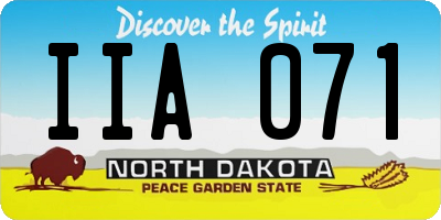 ND license plate IIA071