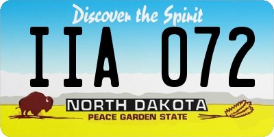 ND license plate IIA072