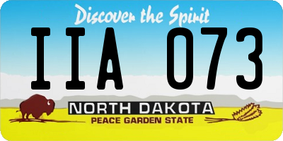 ND license plate IIA073