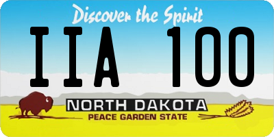 ND license plate IIA100