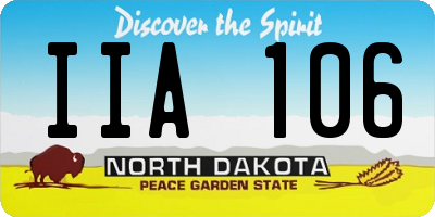 ND license plate IIA106