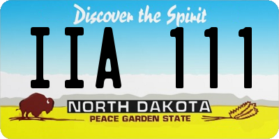 ND license plate IIA111