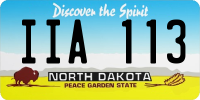 ND license plate IIA113